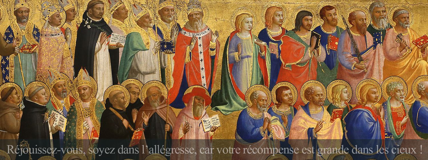 Fra Angelico, La Vierge Marie avec les apôtres et autres saints